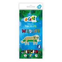Színes ceruza készlet, háromszögletű, COOL BY VICTORIA "Wildlife", 12 különböző szín Színes ceruza készlet, háromszögletű, COOL BY VICTORIA "Wildlife", 12 különböző szín