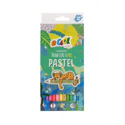 Színes ceruza készlet, kerek, COOL BY VICTORIA, 12 pasztell szín