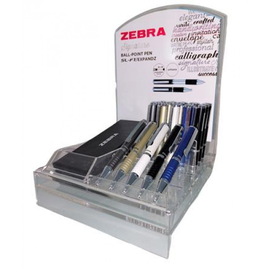 Golyóstoll display, 0,24 mm, teleszkópos, ZEBRA "SL-F1", kék Golyóstoll display, 0,24 mm, teleszkópos, ZEBRA "SL-F1", kék