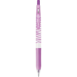 Zseléstoll, 0,33 mm, nyomógombos, csíkos test, ZEBRA "Sarasa Clip Pastel", pasztell-lila