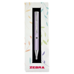 Golyóstoll, 0,24 mm, teleszkópos, levendula tolltest, ZEBRA "SL-F1", kék