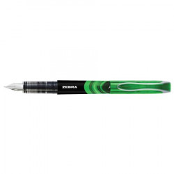Töltőtoll, 0,6 mm, ZEBRA, zöld