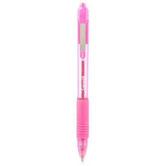 Golyóstoll, 0,27 mm, nyomógombos, ZEBRA "Z-Grip Smooth", rózsaszín