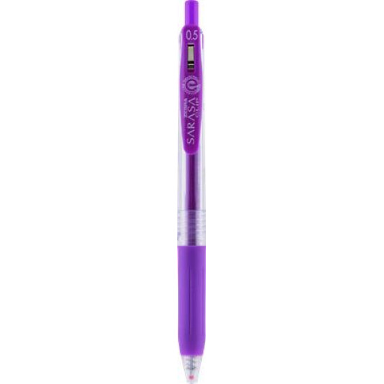 Zseléstoll, 0,33 mm, nyomógombos, ZEBRA "Sarasa Clip", lila