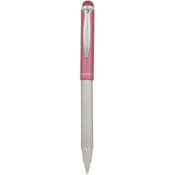 Golyóstoll, 0,24 mm, teleszkópos, rozsdamentes acél, pink tolltest, ZEBRA "Telescopic Metal Stylus", kék