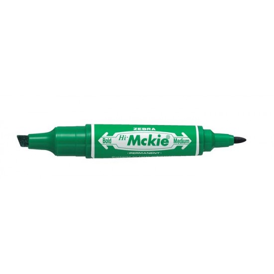Alkoholos marker, 2,0/4,0 mm, kúpos/vágott, kétvégű, ZEBRA "Hi-Mckie", zöld