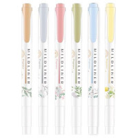 Szövegkiemelő készlet, 1,4/4 mm, kétvégű, ZEBRA "Mildliner Scented Fragrance", 6 különböző szín
