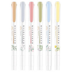 Szövegkiemelő készlet, 1,4/4 mm, kétvégű, ZEBRA "Mildliner Scented Fragrance", 6 különböző szín Szövegkiemelő készlet, 1,4/4 mm, kétvégű, ZEBRA "Mildliner Scented Fragrance", 6 különböző szín
