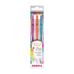 Zseléstoll készlet, 0,33 mm, nyomógombos, ZEBRA "Sarasa Clip Boho Vibes", 3 különböző szín Zseléstoll készlet, 0,33 mm, nyomógombos, ZEBRA "Sarasa Clip Boho Vibes", 3 különböző szín