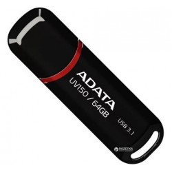 Pendrive, 64GB, USB 3.2 Gen1, ADATA "UV150", fekete