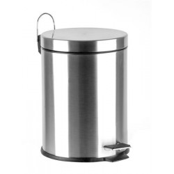 Pedálos szemetes, rozsdamentes acél, kivehető műanyag vödörrel, 10 liter