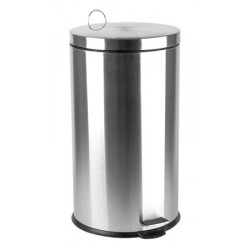 Pedálos szemetes, rozsdamentes acél, kivehető műa. vödörrel, 30l