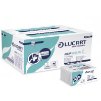 Kéztörlő, Z hajtogatott, 2 rétegű, LUCART "Aquastream", fehér Kéztörlő, Z hajtogatott, 2 rétegű, LUCART "Aquastream", fehér