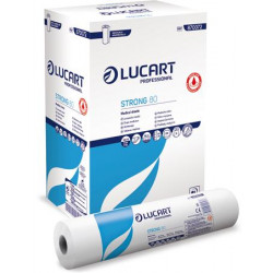 Vizsgálóasztel terítő, 2 rétegű, 59 cm x 80 m, 6 tekercs, LUCART "Strong 80", fehér