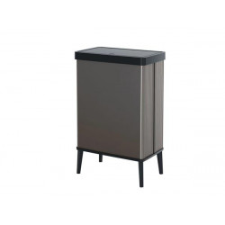 Fedeles szemetes, nyomógombos, 54 liter, CURVER "Verto High", szürke/fekete