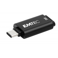 Pendrive, 32GB, USB-C 3.2, EMTEC "D400 Type-C", fekete Pendrive, 32GB, USB-C 3.2, EMTEC "D400 Type-C", fekete