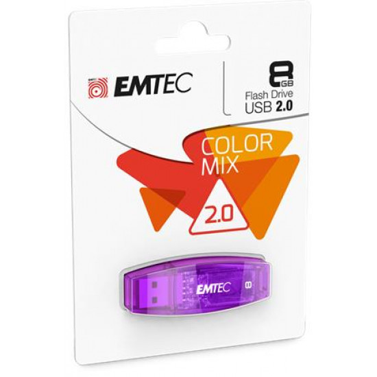 Pendrive, 8GB, USB 2.0, EMTEC "C410 Color", lila