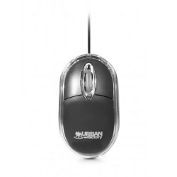 Egér, vezetékes, optikai, kisméret, USB, URBAN FACTORY "Crazy Small", fekete