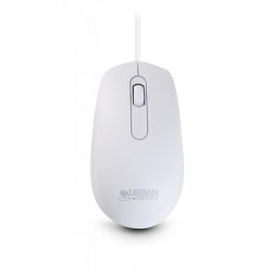 Egér, vezetékes, optikai, közepes méret, USB, URBAN FACTORY "Free Color", fehér
