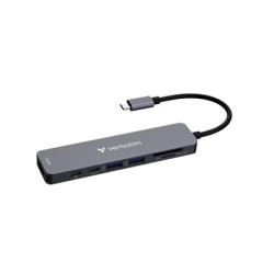 USB elosztó-HUB, 2xUSB-C /2xUSB-A, HDMI,SD, MicroSD, VERBATIM