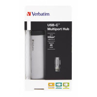 USB elosztó-HUB, 4 port, 2 db USB 3.0, USB-C, HDMI, VERBATIM USB elosztó-HUB, 4 port, 2 db USB 3.0, USB-C, HDMI, VERBATIM