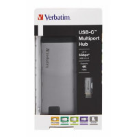 USB elosztó-HUB és ethernet átalakító, SD kártya olvasó, 4 port, USB 3.0, USB-C, HDMI, VERBATIM USB elosztó-HUB és ethernet átalakító, SD kártya olvasó, 4 port, USB 3.0, USB-C, HDMI, VERBATIM
