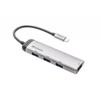 USB elosztó-HUB, USB-C /4xUSB-A 3.2 Gen1, VERBATIM