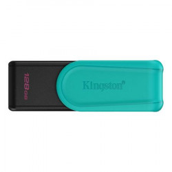 Pendrive, 128GB, USB 3.2 Gen1, KINGSTON "DataTraveler Exodia S", fekete-türkiz