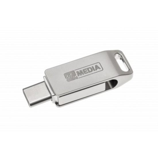 Pendrive, 32GB, USB 3.2 Gen1 + USB-C, alumínium ház, MYMEDIA "Dual" (by VERBATIM)