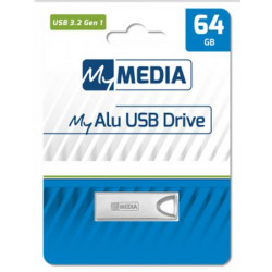 Pendrive, 64GB, USB 3.2 Gen1, alumínium ház, MYMEDIA "Alu" (by VERBATIM)