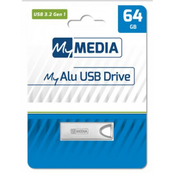 Pendrive, 64GB, USB 3.2 Gen1, alumínium ház, MYMEDIA "Alu" (by VERBATIM)