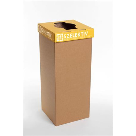 Szelektív hulladékgyűjtő, 50 l, RECOBIN "Office", sárga
