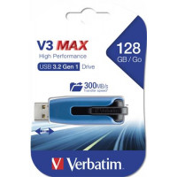 Pendrive, 128GB, USB 3.0, 175/80 MB/sec, VERBATIM "V3 MAX", kék-fekete Pendrive, 128GB, USB 3.0, 175/80 MB/sec, VERBATIM "V3 MAX", kék-fekete