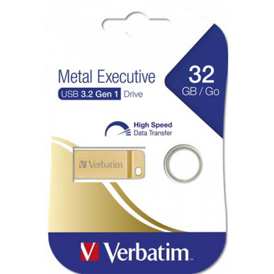 Pendrive, 32GB, USB 3.0,  VERBATIM "Executive Metal", arany