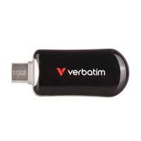Pendrive, 512GB, USB-C 3.2 Gen1, VERBATIM "Plectra", fekete Pendrive, 512GB, USB-C 3.2 Gen1, VERBATIM "Plectra", fekete