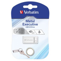 Pendrive, 64GB, USB 2.0, VERBATIM "Executive Metal", ezüst Pendrive, 64GB, USB 2.0, VERBATIM "Executive Metal", ezüst