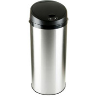Szenzoros szemetes, rozsdamentes acél, kör alakú, 30 l, ezüst-fekete Szenzoros szemetes, rozsdamentes acél, kör alakú, 30 l, ezüst-fekete