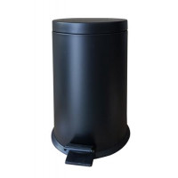 Pedálos szemetes, fém, 16 l, kivehető vödörrel, fekete Pedálos szemetes, fém, 16 l, kivehető vödörrel, fekete