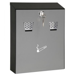 Fali hamutartó, acél, két nyílással, WEDO, szürke/fekete Fali hamutartó, acél, két nyílással, WEDO, szürke/fekete