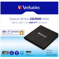 CD/DVD író, vékony, fém ház, USB 3.2 - USB-C, VERBATIM CD/DVD író, vékony, fém ház, USB 3.2 - USB-C, VERBATIM