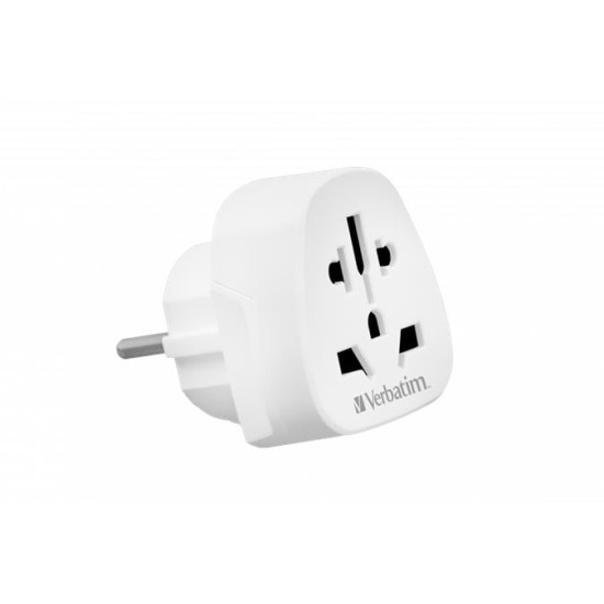 Adapter, Európába utazóknak, földelt, VERBATIM, fehér