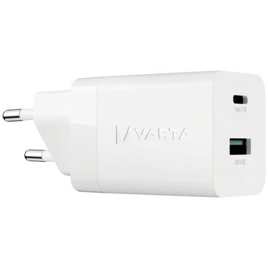 Hálózati töltő, 1xUSB, 1x USB-C kimenet, 38W, VARTA "Speed"