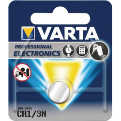 Gombelem, 3V, CR1/3N BL1, 1 db, lítium, VARTA "Professional"