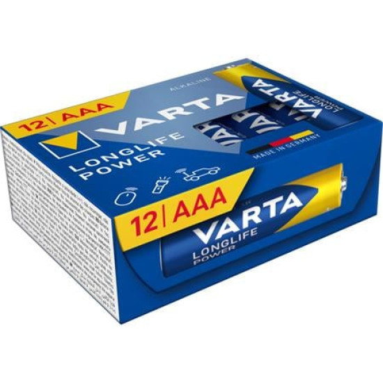 Elem, AAA mikro, 12 db, műanyagmentes, VARTA "Longlife Power" Elem, AAA mikro, 12 db, műanyagmentes, VARTA "Longlife Power"