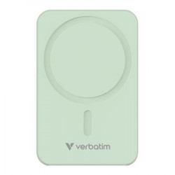 Power bank, külső akkumulátor, mágneses, 20.000mAh, kitámasztó, VERBATIM "Charge n Go Essentials", zöld