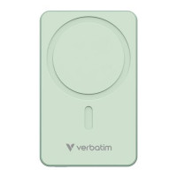 Power bank, külső akkumulátor, vezeték nélküli, 10.000mAh, VERBATIM "Charge n Go Essentials", zöld