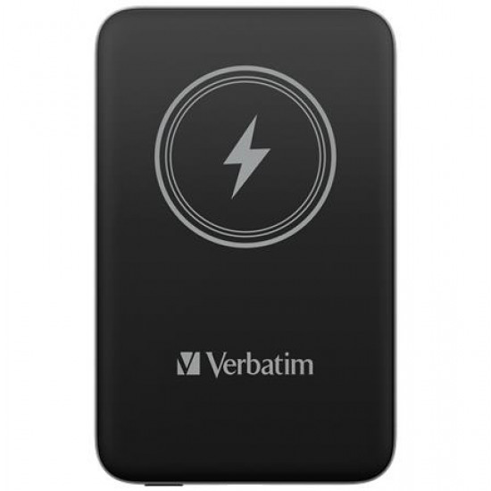 Hordozható akkumulátor, vezeték nélküli töltés, 10000 mAh, VERBATIM "MCP-10, fekete