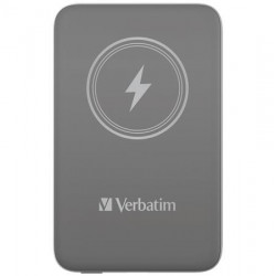 Hordozható akkumulátor, vezeték nélküli töltés, 10000 mAh, VERBATIM "MCP-10, szürke