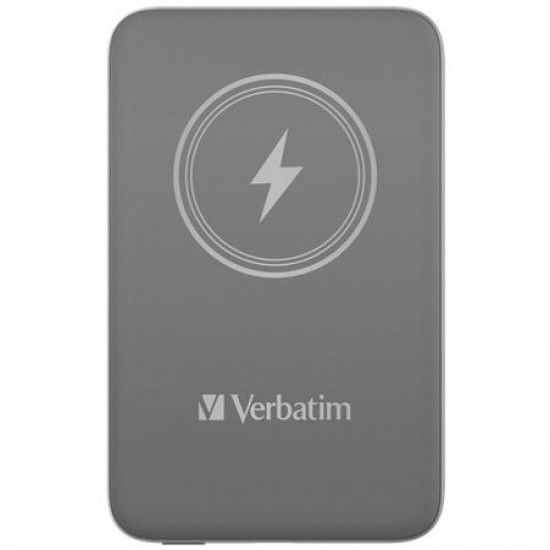Hordozható akkumulátor, vezeték nélküli töltés, 10000 mAh, VERBATIM "MCP-10, szürke