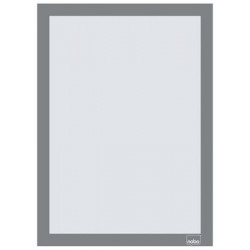Posztertábla, fali, A4 méret, műanyag keret, 2 db, NOBO, ezüst